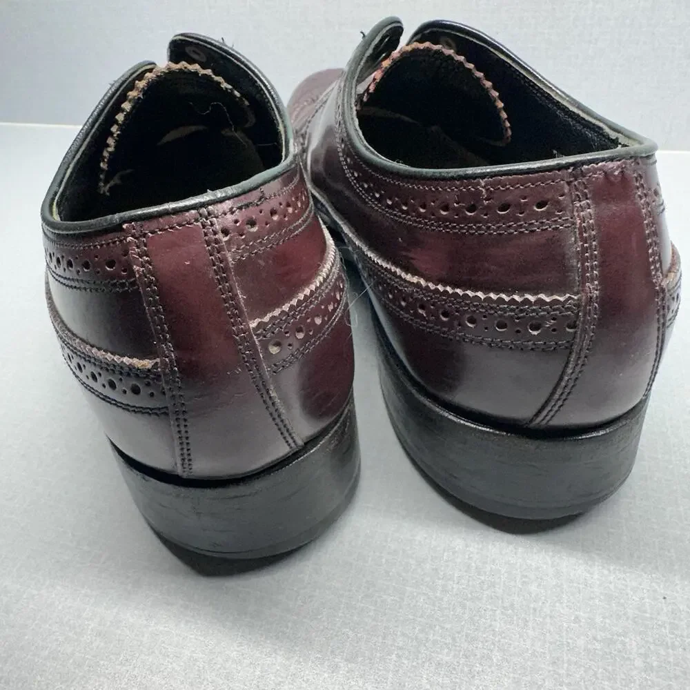 Men's Florsheim Imperial‎ Kenmoor Longwing Oxfords Dress Shoes SZ 7.5 D Burgundy